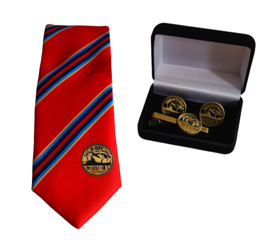 DDay 80th Anniversary Commemorative Tie, Cuff Links & Tie Pin Set 202
