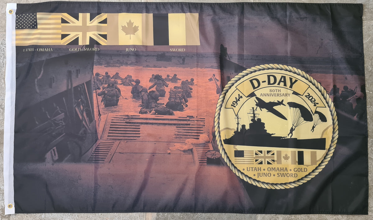 DDay 80th Anniversary Commemorative Flag 2024 Empire Poppy Store