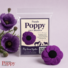 Load image into Gallery viewer, Purple Poppy Felt Brooch