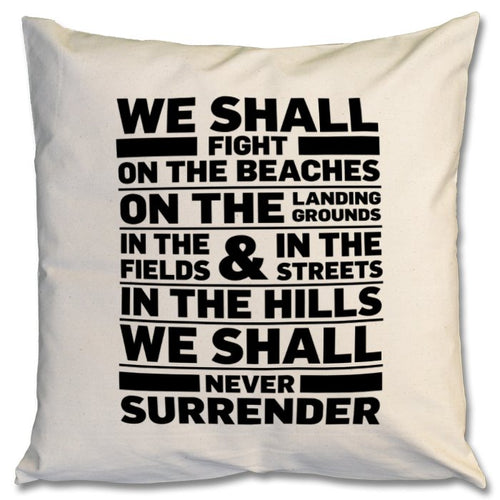 Winston Churchill Never Surrender Cushion
