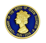 Queen Elizabeth II Centenary Enamel Pin Badge 2026