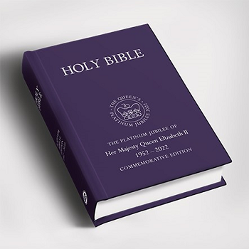 Queen Elizabeth II Platinum Jubilee Royal Ruby Text Bible (hardback) Purple
