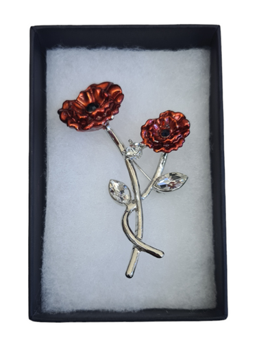 Remembered Together Red Poppy Brooch