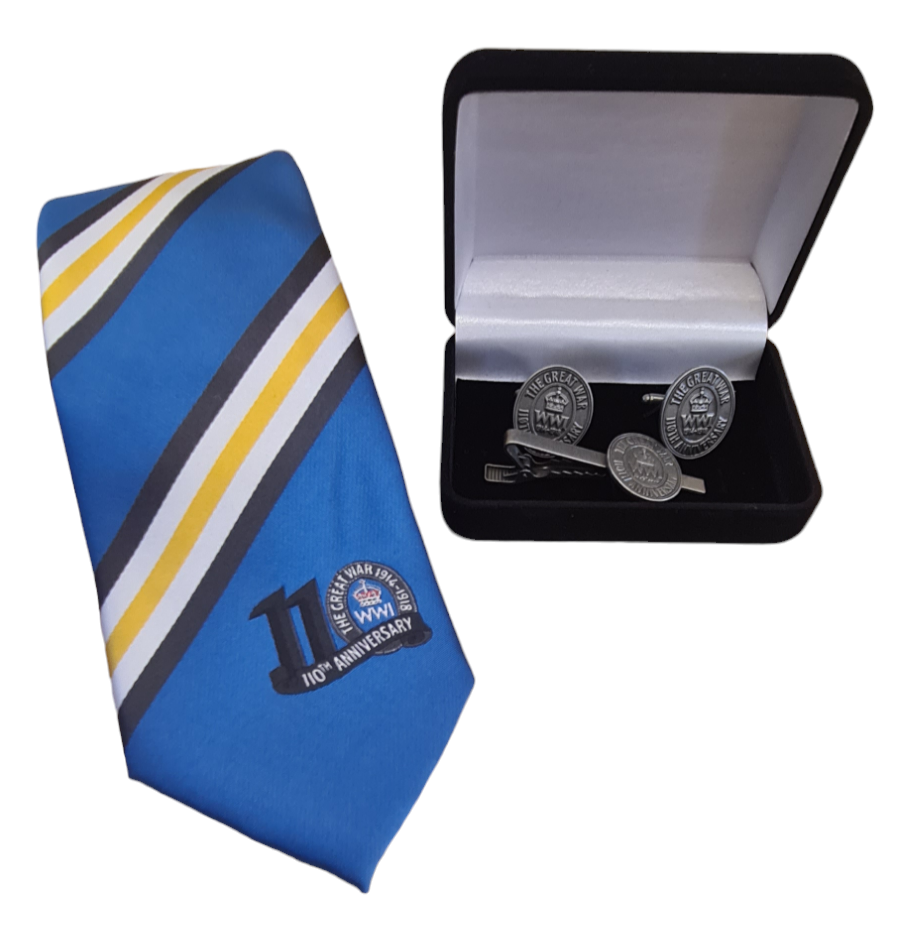 The Great War 110th Anniversary Commemorative Tie, Cuff Links & Tie Pi