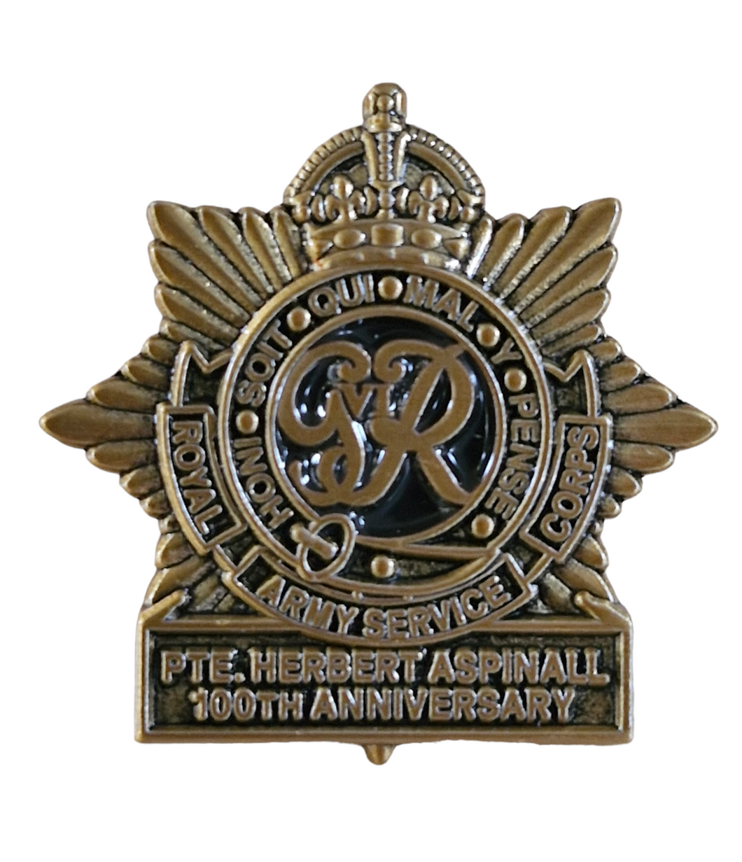 Private Herbert Aspinall 100th Anniversary Commemortive Pin Badge 2024