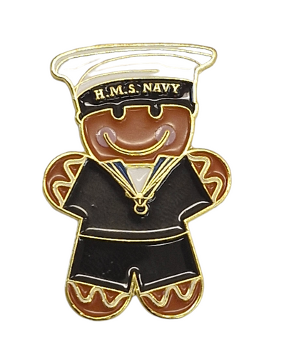 Royal Navy Gingerbread Man Enamel Pin Badge