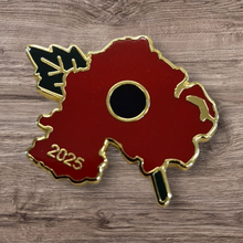 Load image into Gallery viewer, Northern Ireland Map Poppy Badge 2025