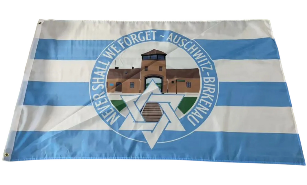 We Shall Never Forget Auschwitz-Birkenau Memorial Flag