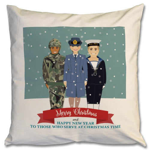 Merry Christmas Armed Forces Cushion