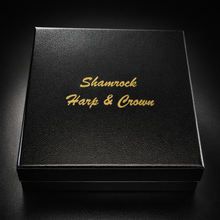 Load image into Gallery viewer, Shamrock Harp &amp; Crown Entwined Brooch