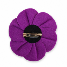 Load image into Gallery viewer, Purple Poppy Felt Brooch