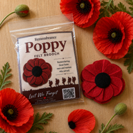 Red Poppy Felt Brooch