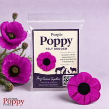 Load image into Gallery viewer, Purple Poppy Felt Brooch
