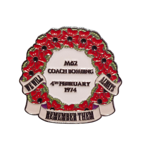 M62 Coach Bombing Pin Badge
