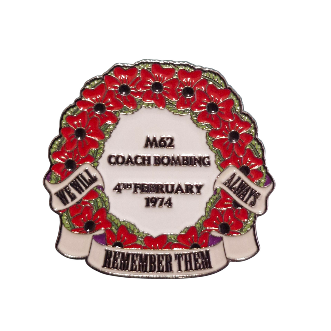 M62 Coach Bombing Pin Badge