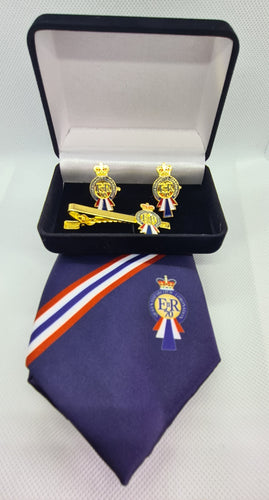 Queen Elizabeth II Coronation Commemorative Tie, Cuff Links & Tie Pin Set