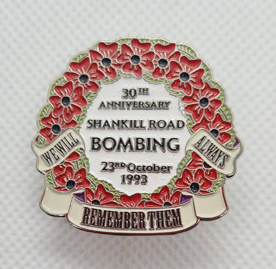 Shankill Road Bombing 30th Anniversary Pin Badge 2023
