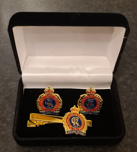 King Charles III Coronation Commemorative Cuff Links & Tie Pin Set