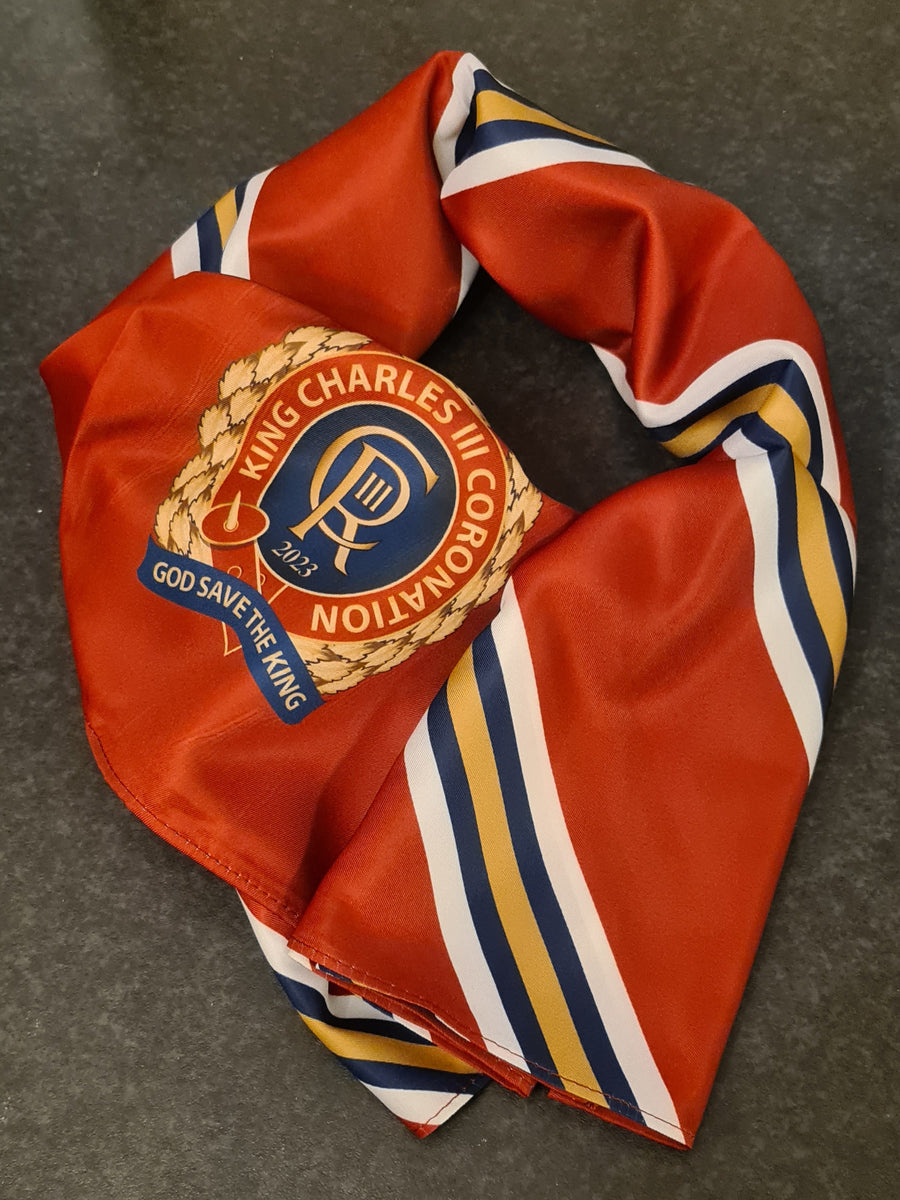 King Charles III Coronation Commemorative Ladies Scarf Empire Poppy Store