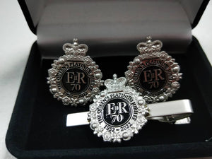 The Queen's Platinum Jubilee Cuff Links & Tie Pin Set