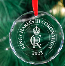 Load image into Gallery viewer, King Charles III Coronation Commemorative Crystal Christmas Tree Ornament