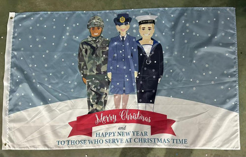 Merry Christmas Armed Forces Flag